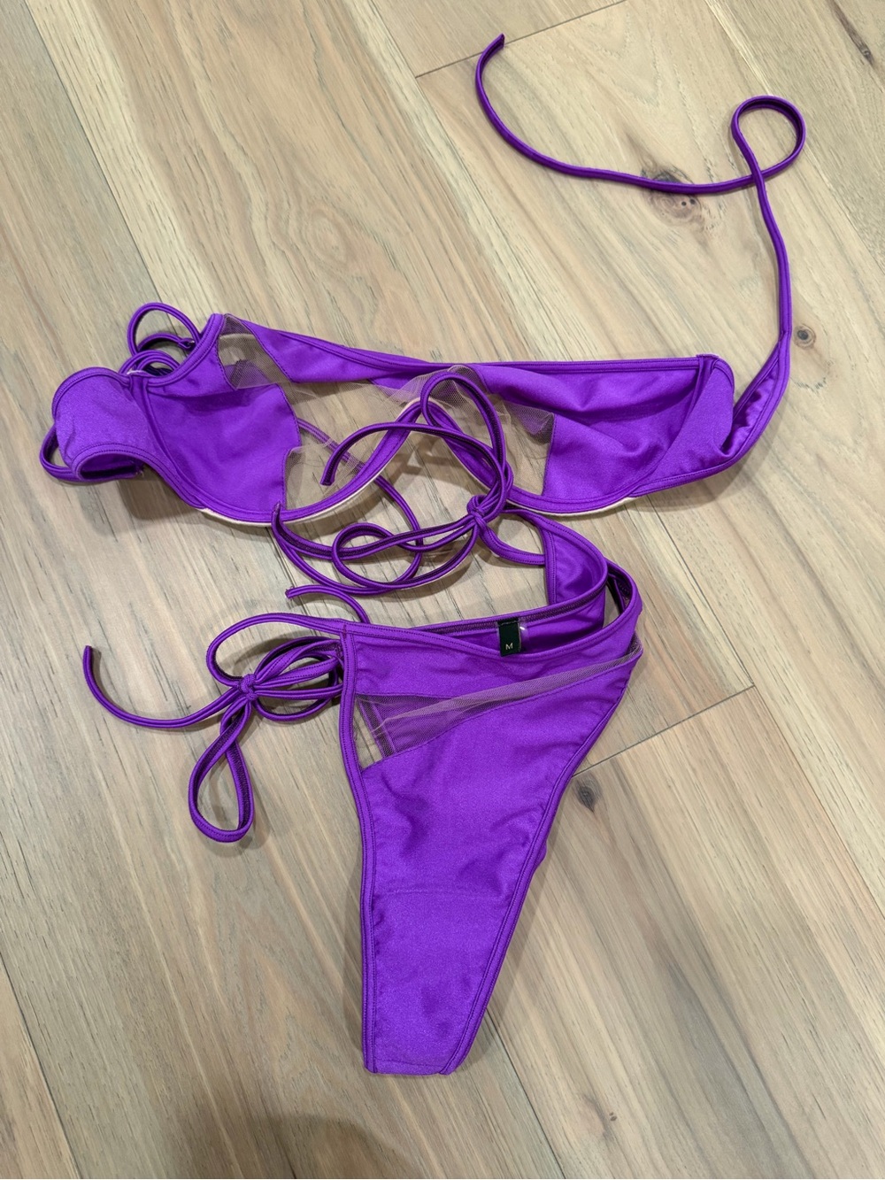 Purple Strappy Bikini Set